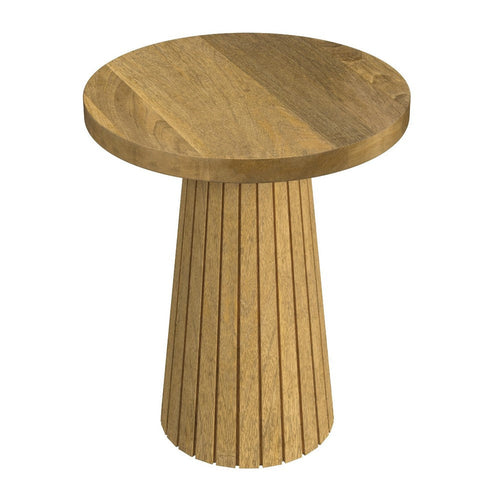 Waka Side Table | 18" | Brown Mango Wood Top | Minimalistic Design