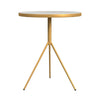 Side Table | Gold Metal Tripod Base and 18’’ Round White Marble Top BM334123