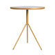 Side Table | Gold Metal Tripod Base and 18’’ Round White Marble Top BM334123