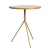 Side Table | Gold Metal Tripod Base and 18’’ Round White Marble Top BM334123