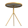 Side Table | Gold Metal Tripod Base and 18’’ Round White Marble Top BM334123