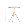 Side Table | Gold Metal Tripod Base and 18’’ Round White Marble Top BM334123