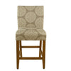 Mono Counter Stool Chair | Cream Polyester w Medallion Print | Brown BM334125