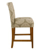 Mono Counter Stool Chair | Cream Polyester w Medallion Print | Brown BM334125