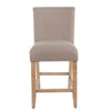 Siem Counter Stool Chair | Tan Brown Woven Fabric Seat | Nailhead Trim BM334127