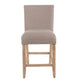 Siem Counter Stool Chair | Tan Brown Woven Fabric Seat | Nailhead Trim BM334127