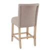 Siem Counter Stool Chair | Tan Brown Woven Fabric Seat | Nailhead Trim BM334127