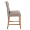 Siem Counter Stool Chair | Tan Brown Woven Fabric Seat | Nailhead Trim BM334127