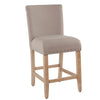 Siem Counter Stool Chair | Tan Brown Woven Fabric Seat | Nailhead Trim