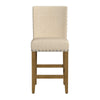 Siem Counter Stool Chair | Brown Beige Polyester Seat | Nailhead Trim BM334128