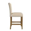 Siem Counter Stool Chair | Brown Beige Polyester Seat | Nailhead Trim BM334128