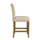Siem Counter Stool Chair | Brown Beige Polyester Seat | Nailhead Trim BM334128