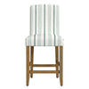 Pior Counter Stool Chair | Blue and White Stripe | Brown Wood Legs BM334129