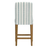 Pior Counter Stool Chair | Blue and White Stripe | Brown Wood Legs BM334129