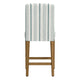 Pior Counter Stool Chair | Blue and White Stripe | Brown Wood Legs BM334129
