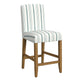 Pior Counter Stool Chair | Blue and White Stripe | Brown Wood Legs