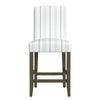 Pior Counter Stool Chair | Dove Gray n White Stripe | Brown Wood Legs BM334130