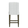 Pior Counter Stool Chair | Dove Gray n White Stripe | Brown Wood Legs BM334130