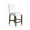 Pior Counter Stool Chair | Dove Gray n White Stripe | Brown Wood Legs BM334130