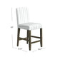 Pior Counter Stool Chair | Dove Gray n White Stripe | Brown Wood Legs BM334130