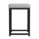 Toko Backless Counter Height Stool | Floral Gray Polyester Black Metal BM334131