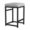 Toko Backless Counter Height Stool | Floral Gray Polyester Black Metal BM334131