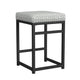 Toko Backless Counter Height Stool | Floral Gray Polyester Black Metal BM334131