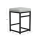 Toko Backless Counter Height Stool | Floral Gray Polyester Black Metal BM334131