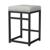 Toko Backless Counter Height Stool | Floral Gray Polyester Black Metal