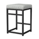 Toko Backless Counter Height Stool | Floral Gray Polyester Black Metal