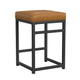 Toko Backless Counter Stool | Carmel Brown Faux Leather | Black Metal BM334132
