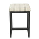 Toko Backless Counter Stool | White Striped Polyester Industrial Black BM334133