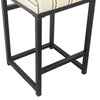 Toko Backless Counter Stool | White Striped Polyester Industrial Black BM334133