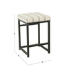 Toko Backless Counter Stool | White Striped Polyester Industrial Black BM334133