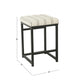 Toko Backless Counter Stool | White Striped Polyester Industrial Black BM334133