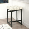 Toko Backless Counter Stool | White Striped Polyester Industrial Black