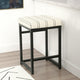 Toko Backless Counter Stool | White Striped Polyester Industrial Black