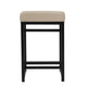 Toko Backless Counter Height Stool | Tan Brown Polyester | Black Metal