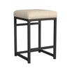 Toko Backless Counter Height Stool | Tan Brown Polyester | Black Metal