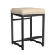 Toko Backless Counter Height Stool | Tan Brown Polyester | Black Metal
