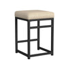 Toko Backless Counter Height Stool | Tan Brown Polyester | Black Metal