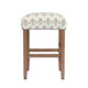 Mola Backless Counter Height Stool | Honey Brown and White Medallion