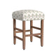 Mola Backless Counter Height Stool | Honey Brown and White Medallion