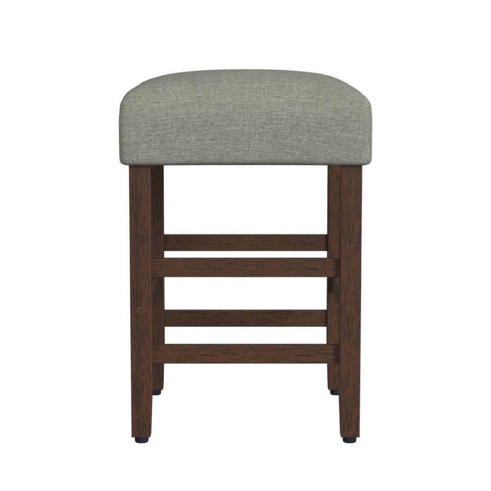 Mola Backless Counter Height Stool | Gray Polyester | Walnut Brown BM334136