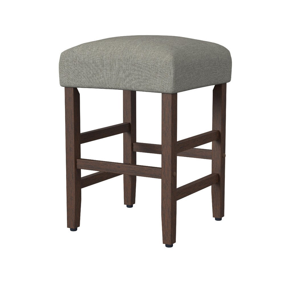 Mola Backless Counter Height Stool | Gray Polyester | Walnut Brown BM334136