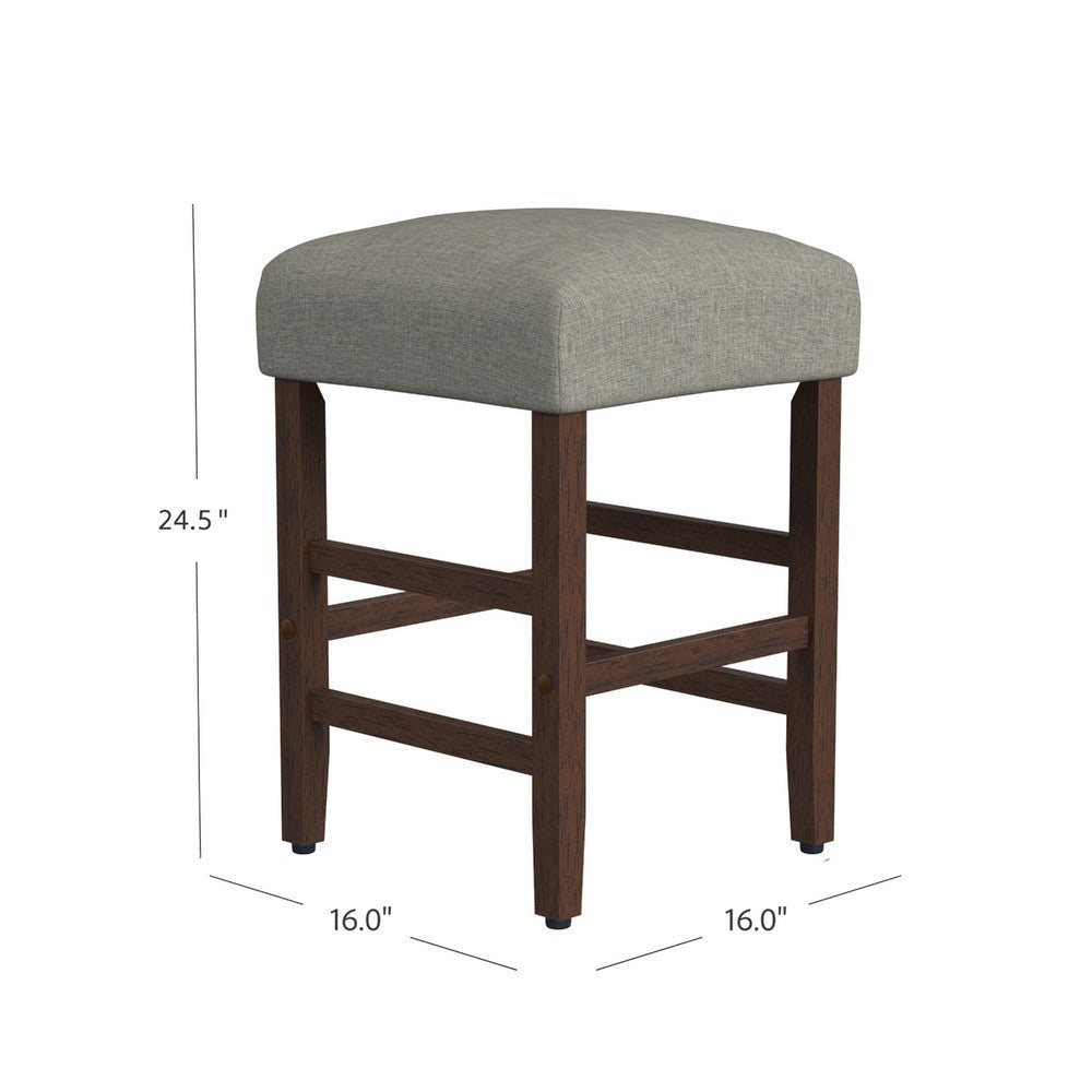 Mola Backless Counter Height Stool | Gray Polyester | Walnut Brown BM334136