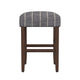 Mola Backless Counter Height Stool | Navy Blue Striped Polyester Brown BM334137