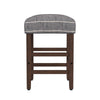 Mola Backless Counter Height Stool | Navy Blue Striped Polyester Brown BM334137