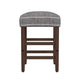 Mola Backless Counter Height Stool | Navy Blue Striped Polyester Brown BM334137