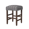 Mola Backless Counter Height Stool | Navy Blue Striped Polyester Brown BM334137